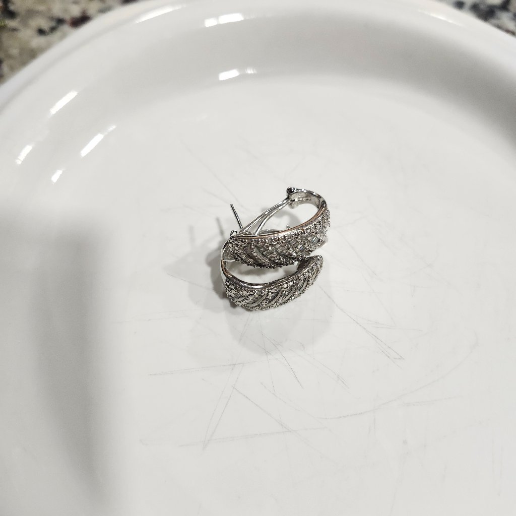 Pave Diamond Hoop Earrings